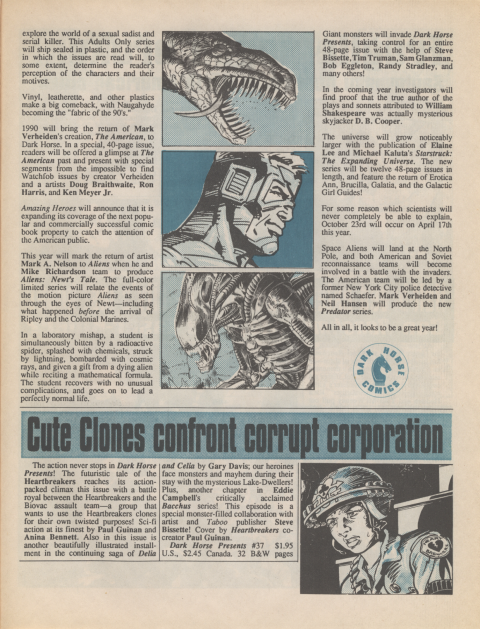 Dark Horse Insider January 1990 page 5