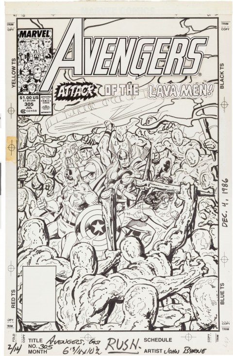 Avengers issue 305 cover by John Byrne.  Source.