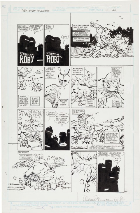 Batman: The Dark Knight Returns issue 2 page 44 by Frank Miller and Klaus Janson.  Source.