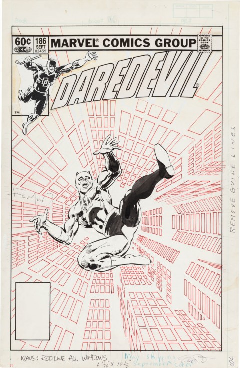 Daredevil issue 186 cover by Frank Miller and Klaus Janson.  Source.