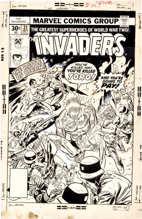 Invaders issue 21 cover by Gil Kane and Frank Giacoia.  Source.