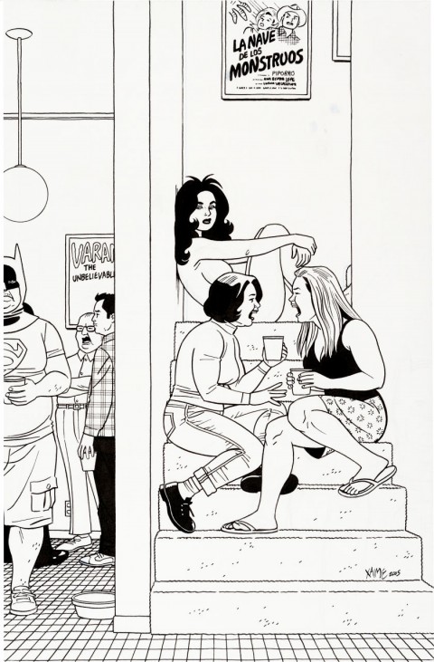 Love And Rockets issue 16 cover by Jaime Hernandez.  Source.