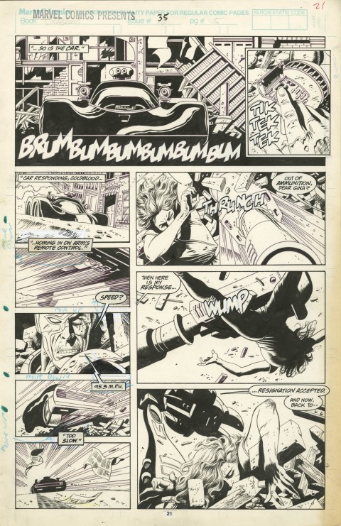 Marvel Comics Presents issue 35 page 21 by Paul Gulacy.  Source.