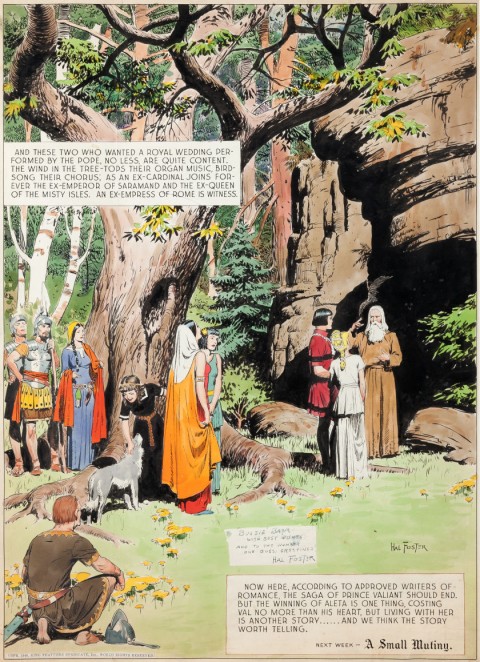 Prince Valiant Sunday 2-10-46 panel by Hal Foster.  Source.