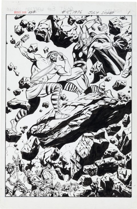 Thor Annual issue 5 splash by John Buscema.  Source.