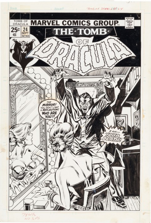 Tomb of Dracula issue 24 cover by Gil Kane and Tom Palmer.  Source.