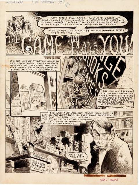 Web Of Horror page 1 by Bernie Wrightson.  Source.