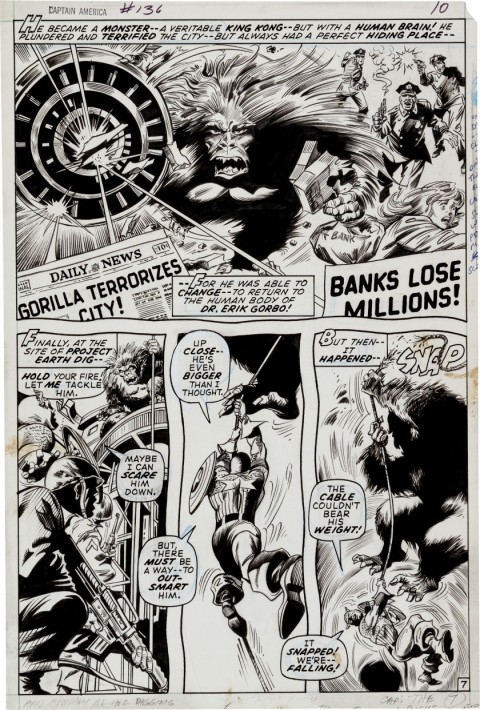 Captain America issue 136 page 7 by Gene Colan and Bill Everett.  Source.