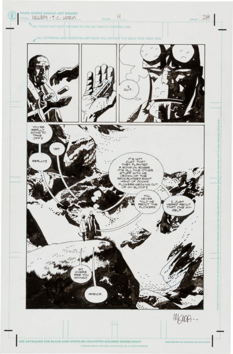 Hellboy: The Conqueror Worm issue 4 page 28 by Mike Mignola.  Source. 