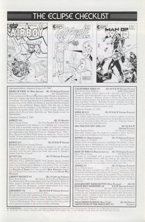 Eclipse Extra! No. 34 October 1987 Page 2