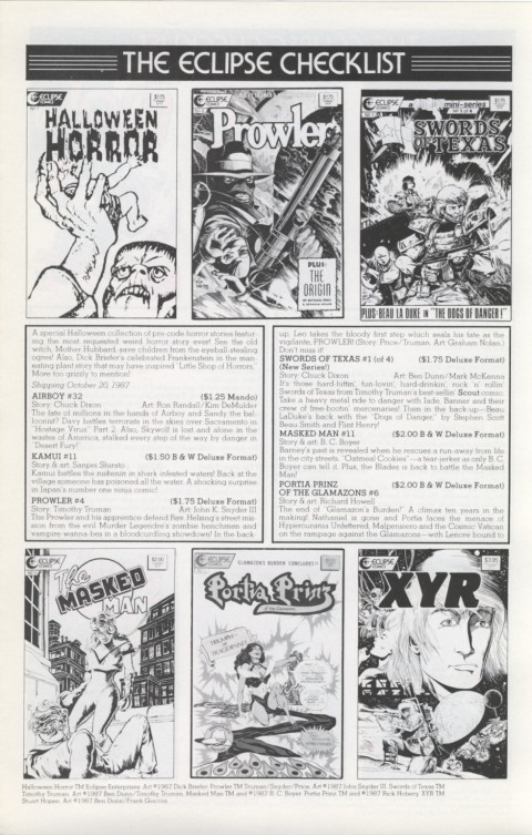 Eclipse Extra! No. 34 October 1987 Page 3