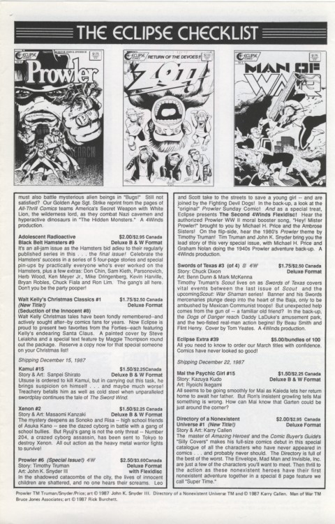 Eclipse Extra! No. 36 December 1987 Page 3