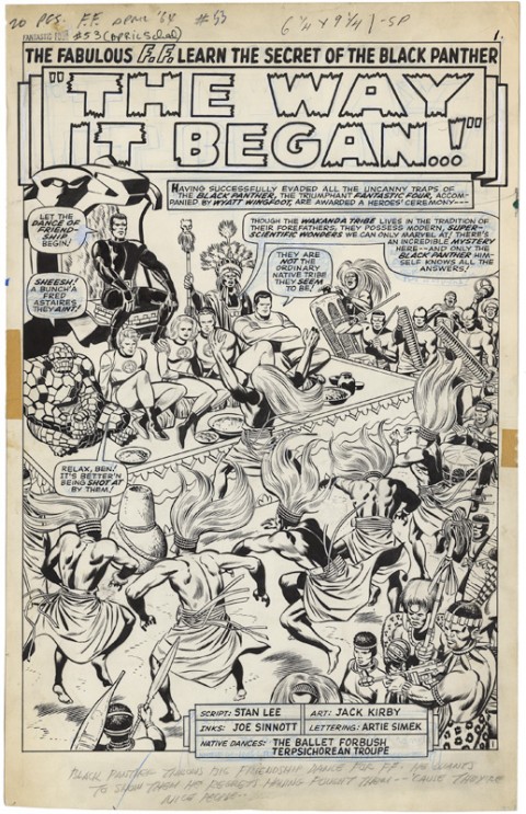 Fantastic Four issue 53 splash by Jack Kirby and Joe Sinnott.  Source.