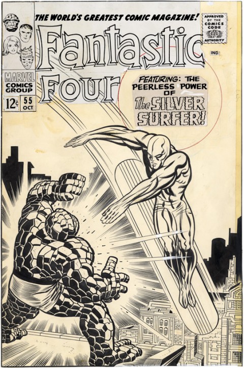 Fantastic Four issue 55 cover by Jack Kirby and Joe Sinnott.  Source.