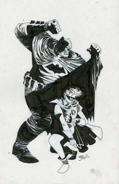 The Dark Knight and Robin by Kelley Jones.  Source.