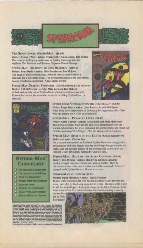 The Mighty Marvel holiday Wish List 1990 Page 2