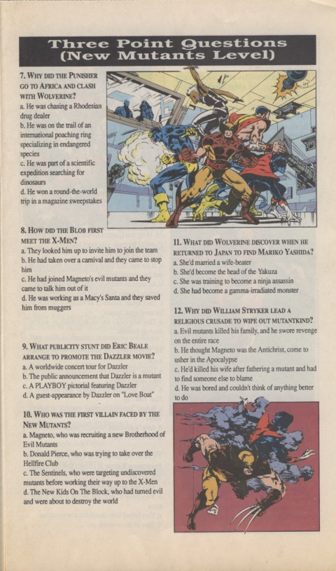 The X-Men Mutant Trivia Book 1990 Page 3