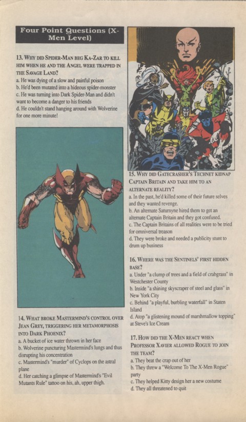 The X-Men Mutant Trivia Book 1990 Page 4