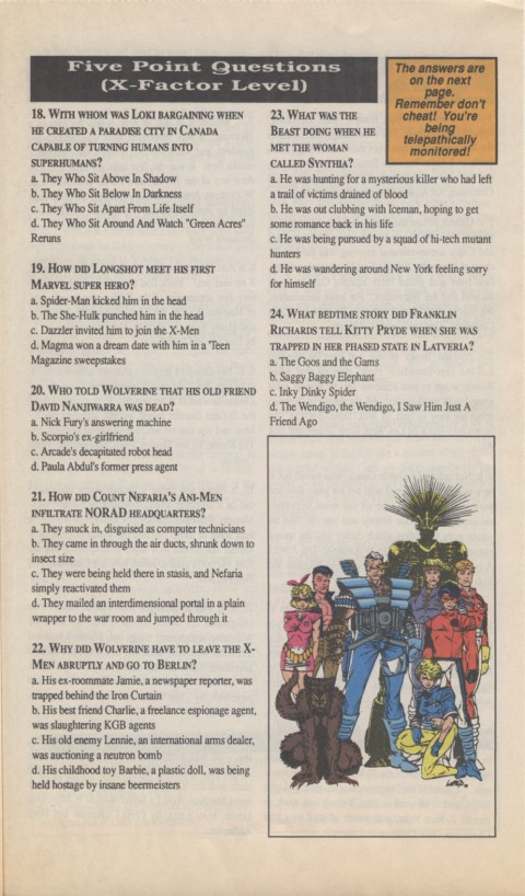 The X-Men Mutant Trivia Book 1990 Page 5