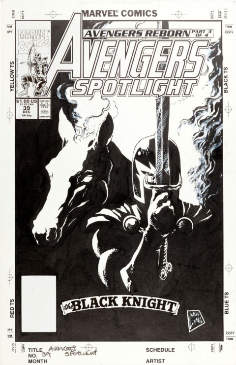 Avengers Spotlight issue 39 cover by Steve Lightle.  Source.