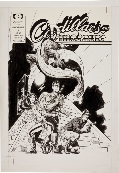 Cadillacs and Dinosaurs  issue 4 cover by Mark Schultz.  Source.