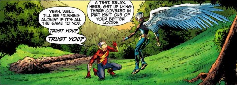 Even or Earth 2 superheroes need to have the obligatory “greeting fight” before the eventual “save the world team up”.