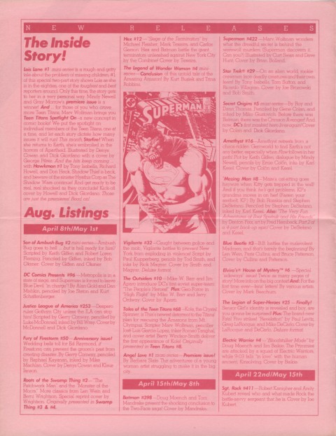 DC Releases August '86 page 2