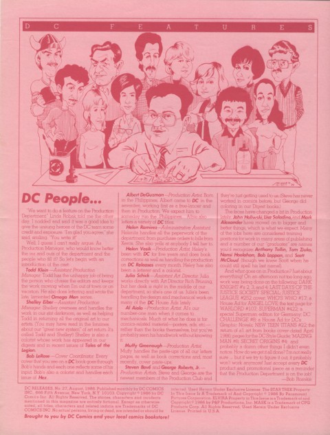 DC Releases August '86 page 4