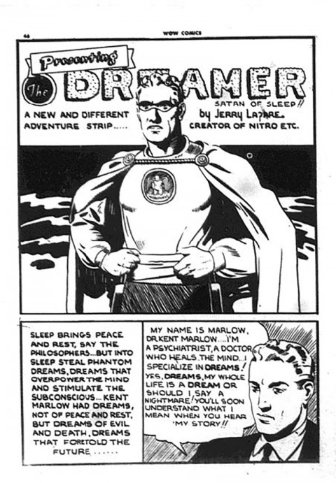 The first appearance of The Dreamer from Wow Comics 24