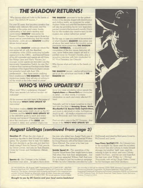 DC Releases August 87 Page 4