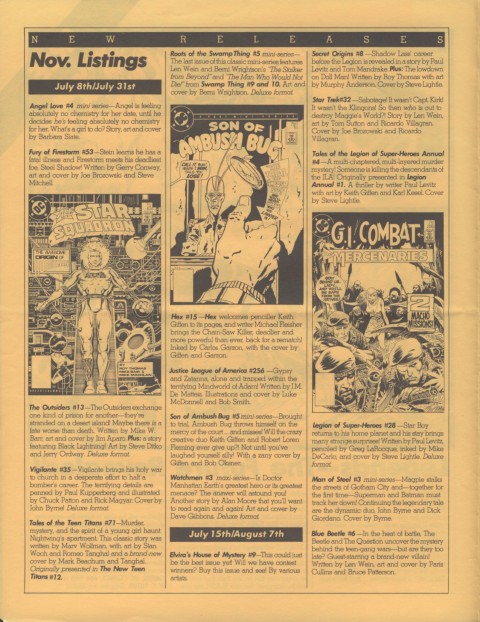 DC Releases November '86 page 2