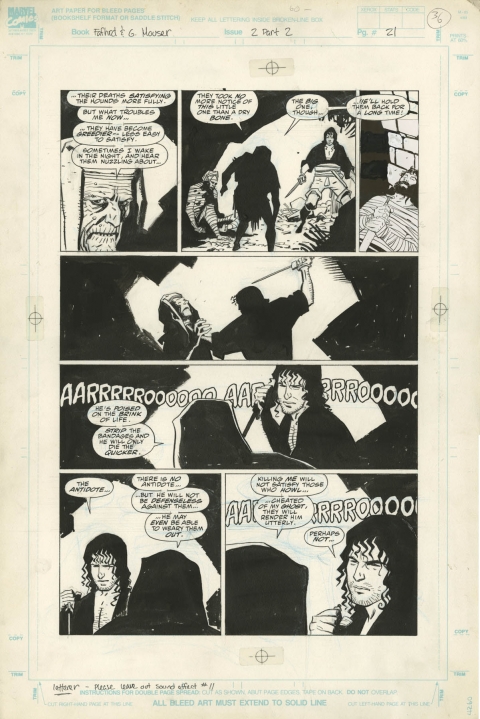 Fafhrd and the Gray Mouser issue 2 page 21 by Mike Mignola and Al Williamson.  Source.