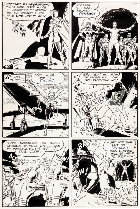 THUNDER Agents issue 1 page 8 by Wally Wood and Dan Adkins. Source.