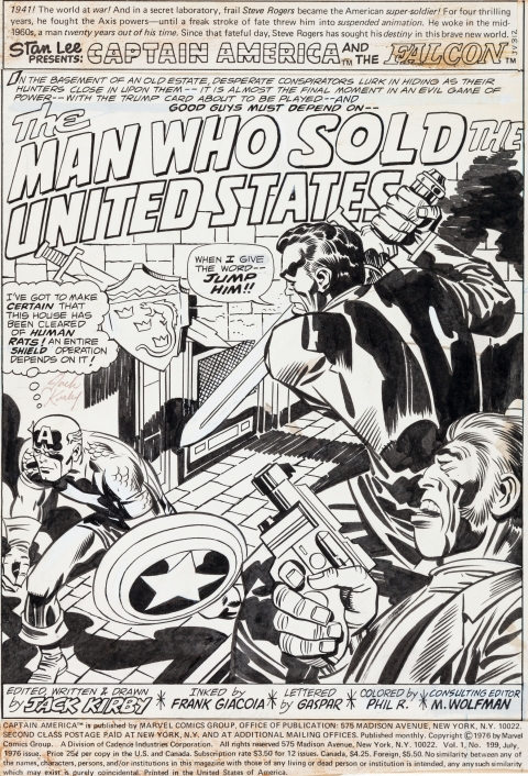 Captain America issue 199 splash by Jack Kirby and Frank Giacoia.  Source.