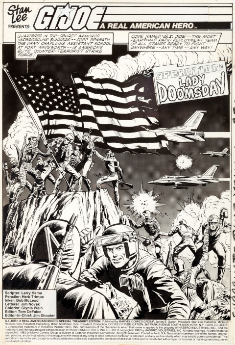 G.I. Joe A Real American Hero issue 1 splash by Herb Trimpe and Bob McLeod.  Source.