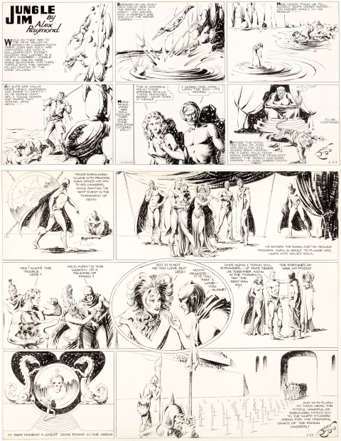 Jungle Jim and Flash Gordon Sunday 1-27-1935 by Alex Raymond.  Source.