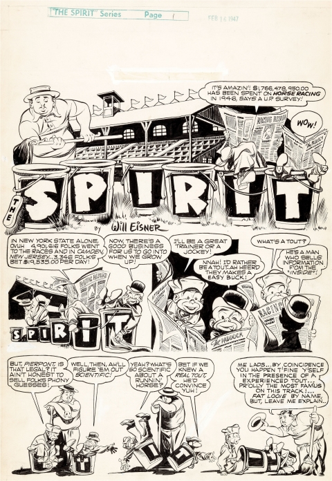 The Spirit Fat Looey page 1 by Will Eisner.  Source.