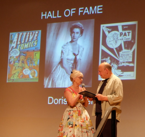 Patti accepting the Hall of Fame Award for her mother.