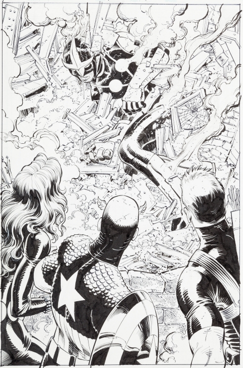 Avengers Vs. X-Men issue 1 page 13 by John Romita Jr. and Scott Hanna.  Source.