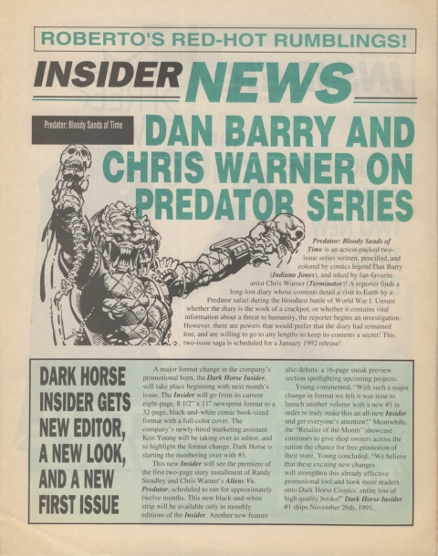 Dark Horse Insider December 1991 page 2