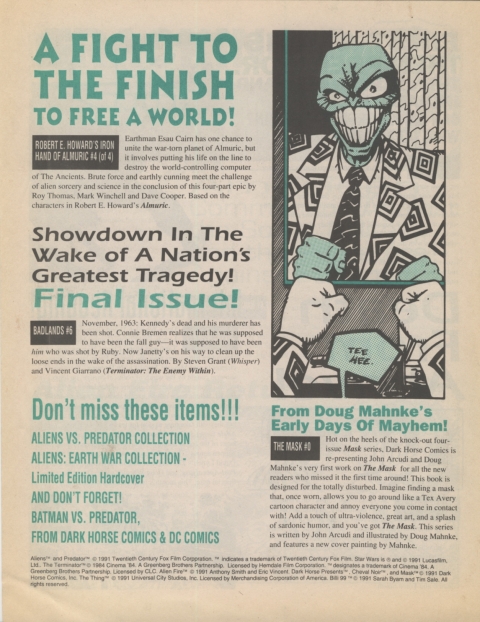 Dark Horse Insider December 1991 page 8