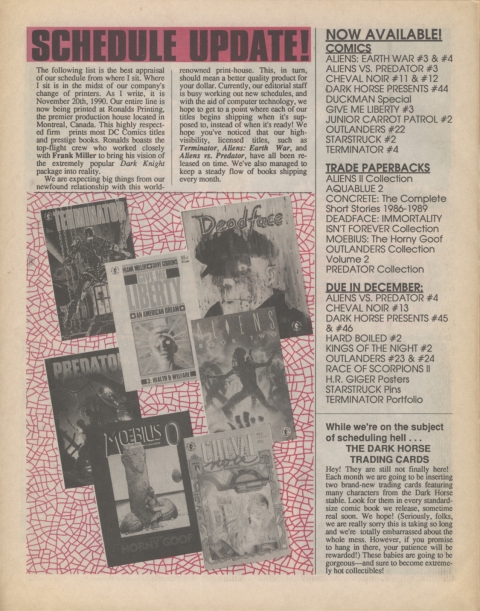 Dark Horse Insider January 1991 Page 6