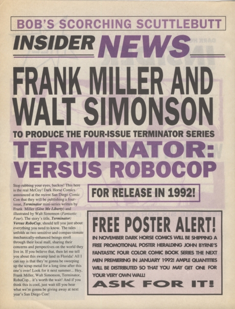 Dark Horse Insider October 1991 page 2