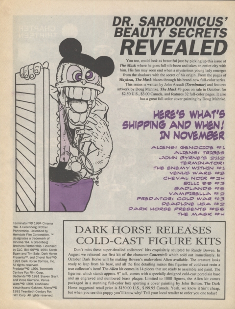 Dark Horse Insider October 1991 page 8