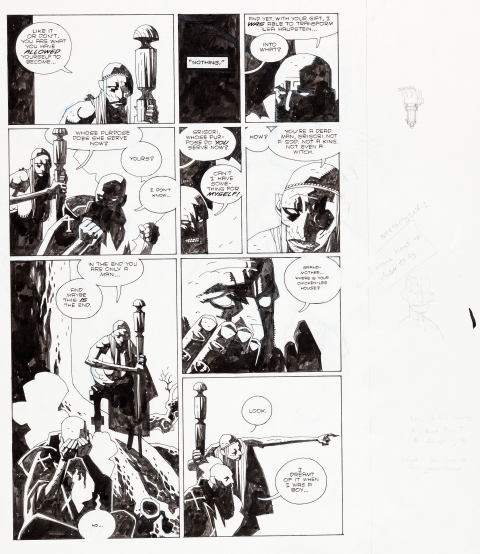 Hellboy Wake The Devil TPB epilogue page 3 by Mike Mignola.  Source.