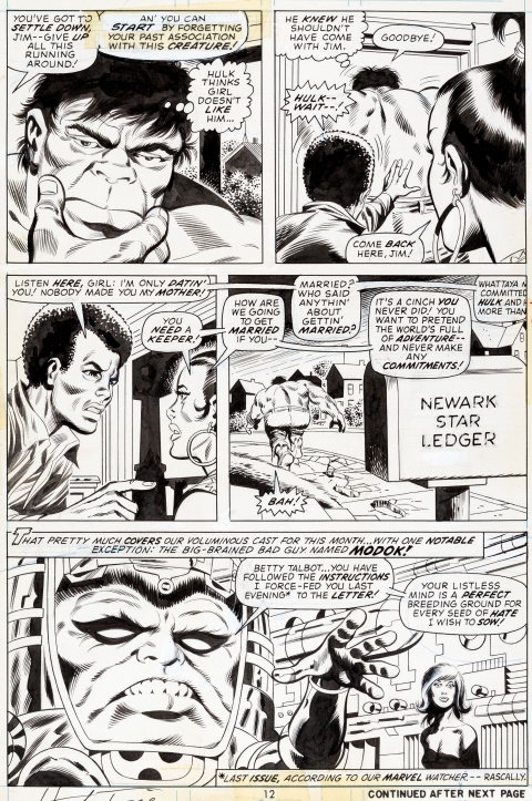 Incredible Hulk issue 168 page 9 by Herb Trimpe and Jack Abel.  Source.