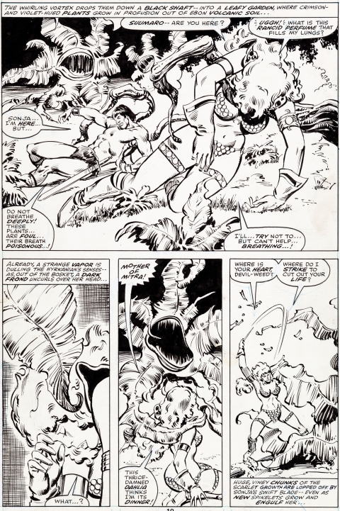 Red Sonja issue 12 page 10 by John Buscema and Joe Rubinstein.  Source.