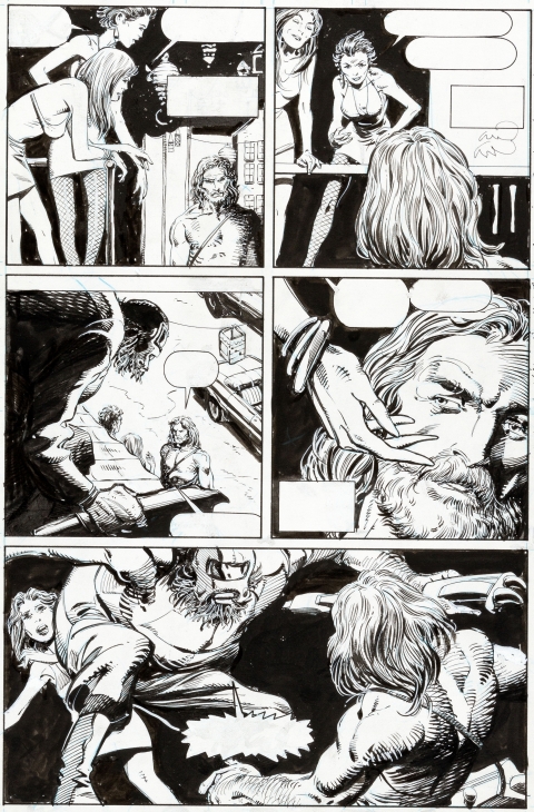 X-O Manowar issue 1 page 14 by Barry Windsor-Smith and Bob Wiacek.  Source.