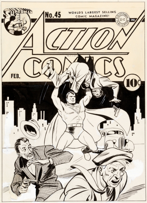 Action Comics issue 45 cover by Fred Ray.  Source.