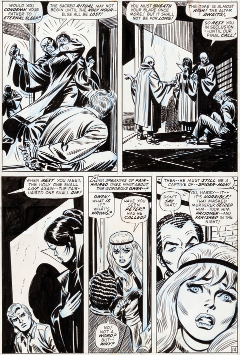 Amazing Spider-Man issue 109 page 14 by John Romita and Tony Mortellaro.  Source.